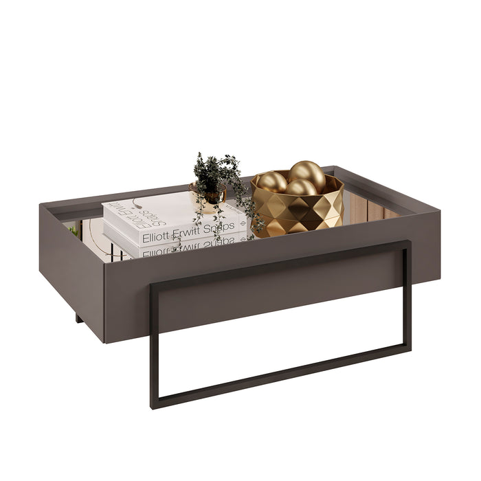 Mesa De Centro Loft Gris Plomo, Negro