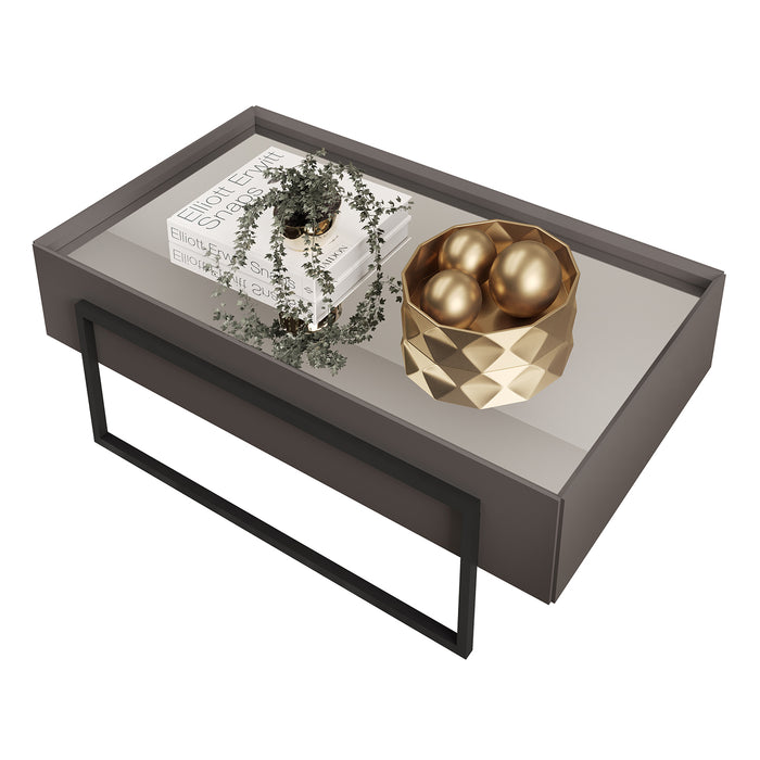 Mesa De Centro Loft Gris Plomo, Negro