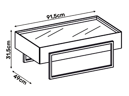 Mesa De Centro Loft Gris Plomo, Negro