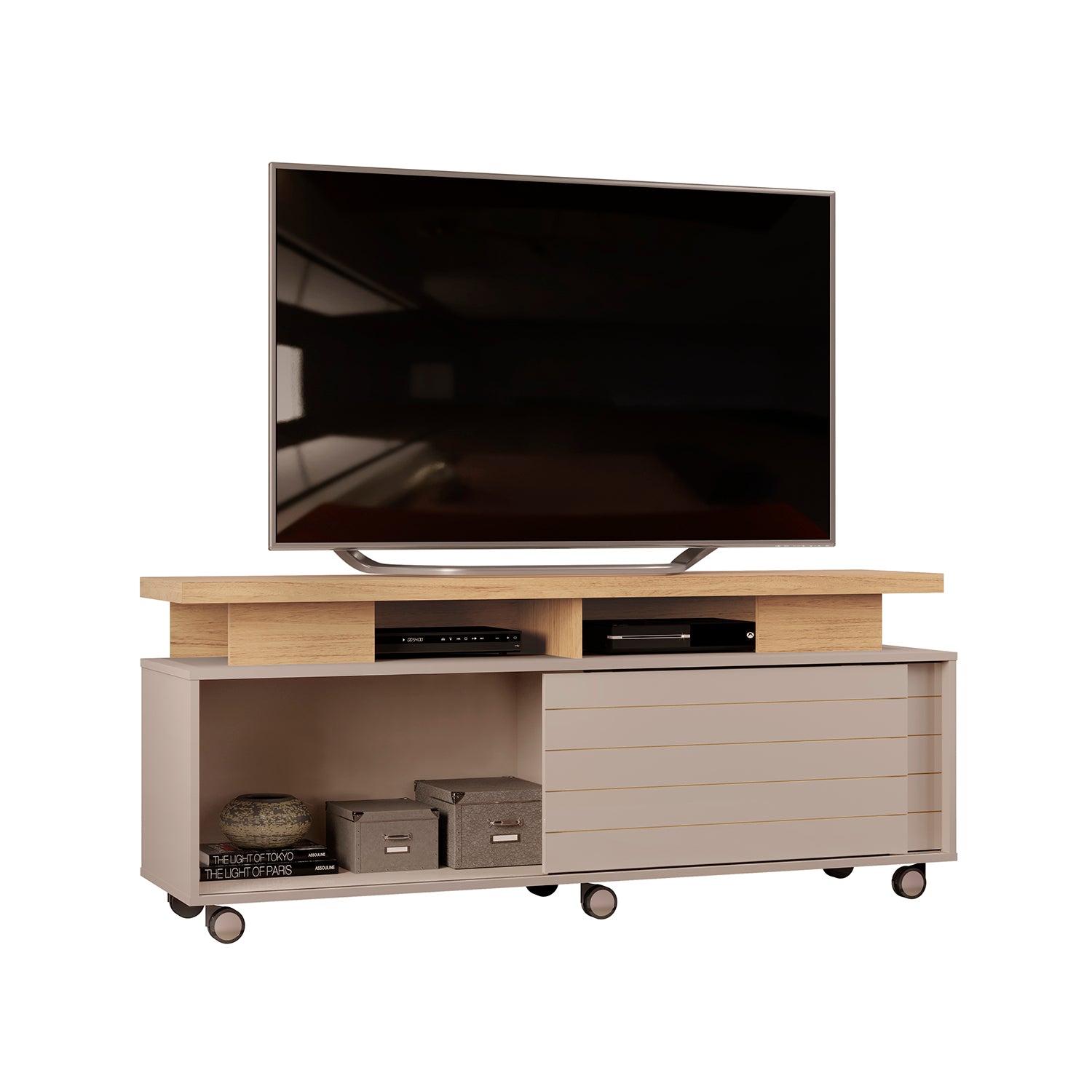 Mesa de Tv Barton Natural, Gris