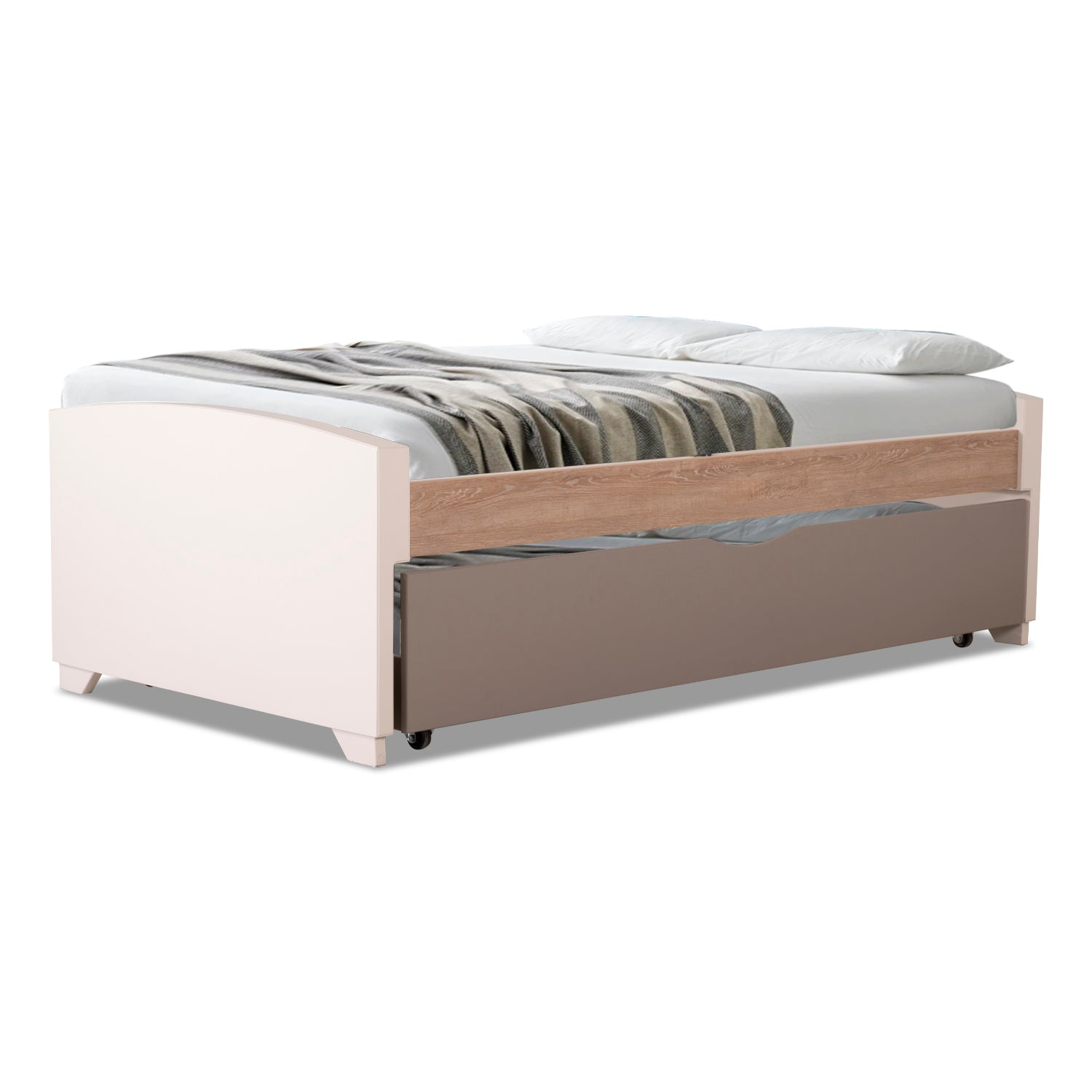 Cama Auxiliar Dúplex Emma Off White, Natural Y Taupe