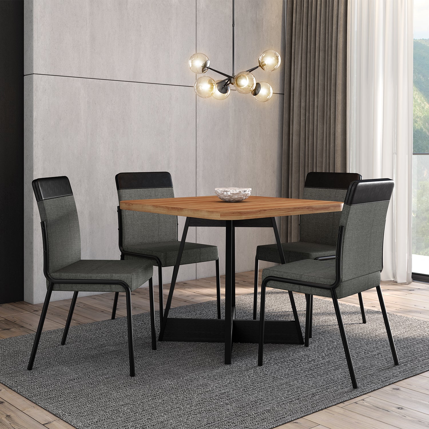 Comedor 4 Puestos Aliss Negro