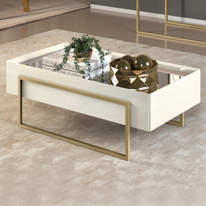 Mesa De Centro Loft Off White Champaña