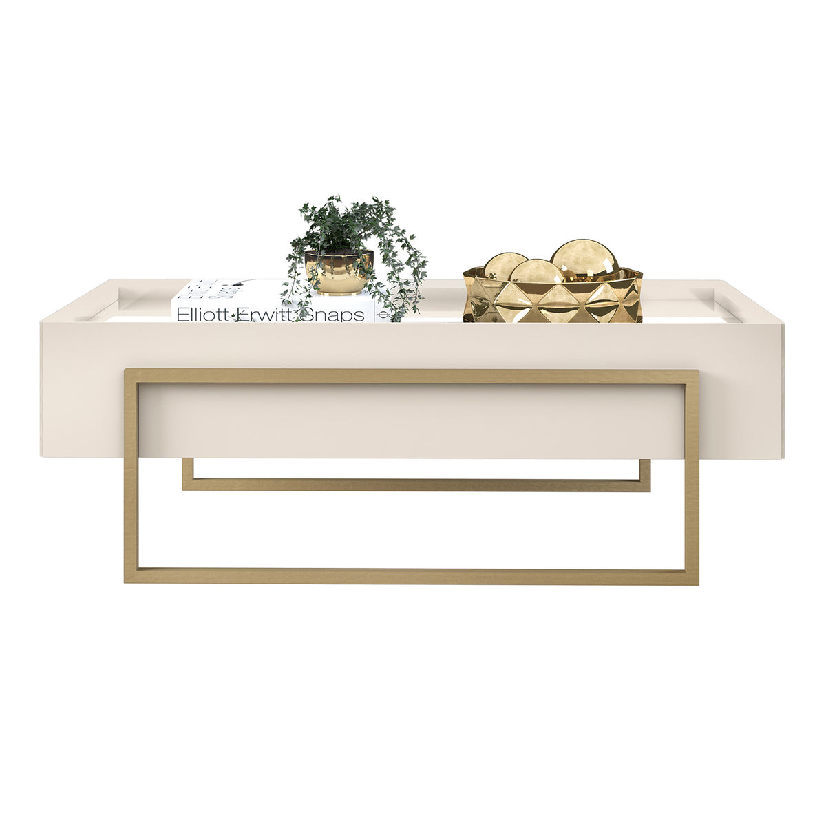 Mesa De Centro Loft Off White Champaña