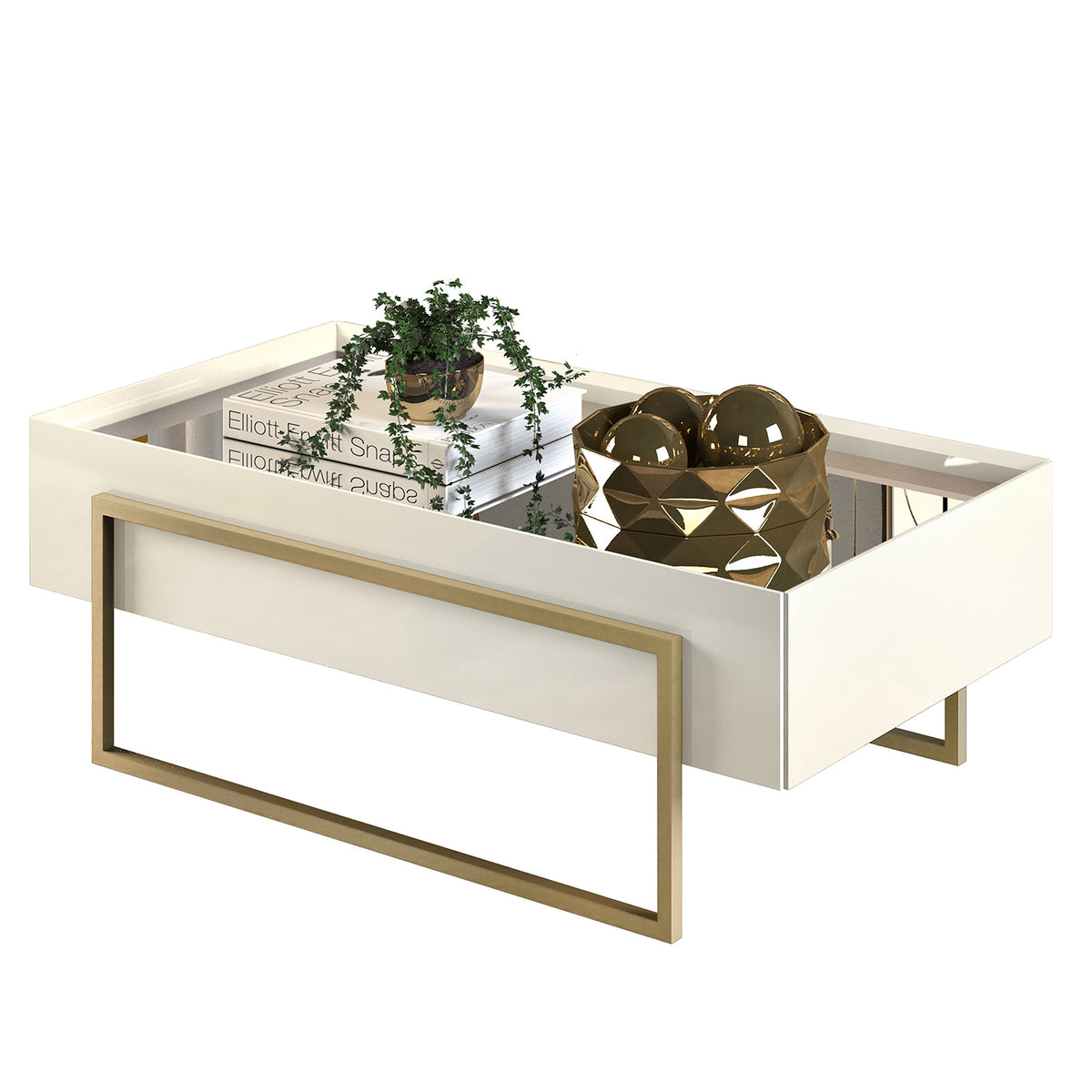 Mesa De Centro Loft Off White Champaña