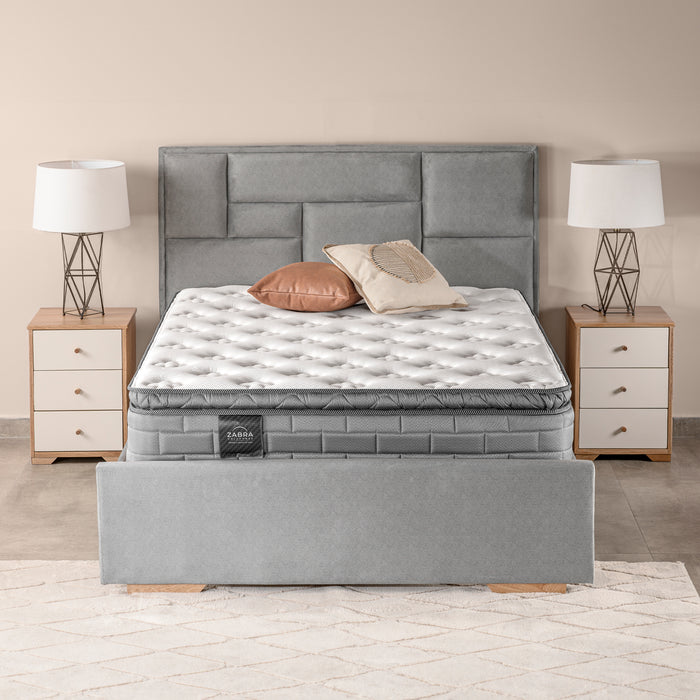Obs. Cama Full Aurora Microfibra Gris Plomo