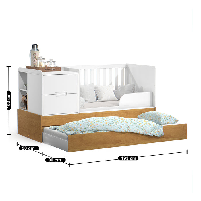 Cama Cuna Moys Blanco, Miel
