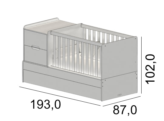 Cama Cuna Moys Blanco, Miel