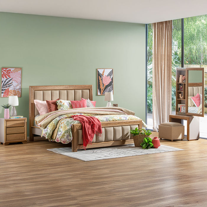 Cama  Marbella Eurolino Marfil, Natural Full