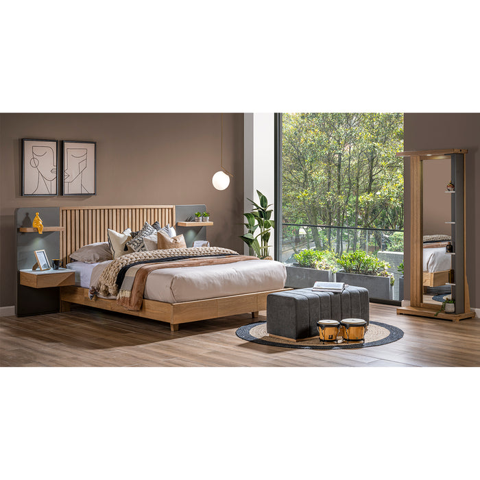 Cama Queen Juventus Natural, Gris