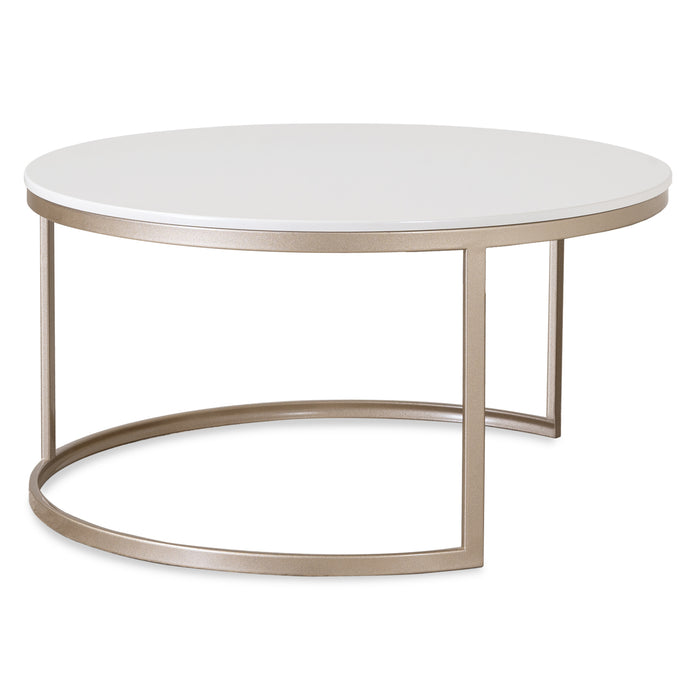 Mesa De Centro Brooklyn Blanco Perla, Champaña Circular Premium