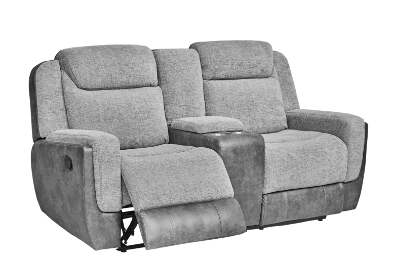 Sofá Reclinable 2 Puestos Decko Microfibra Gris