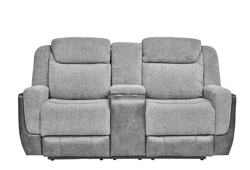 Sofá Reclinable 2 Puestos Decko Microfibra Gris