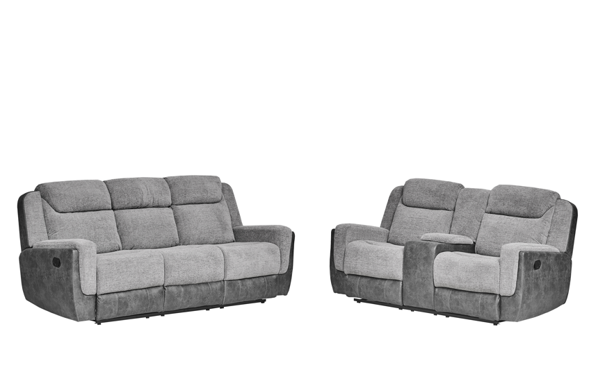 Sofá Reclinable 2 Puestos Decko Microfibra Gris