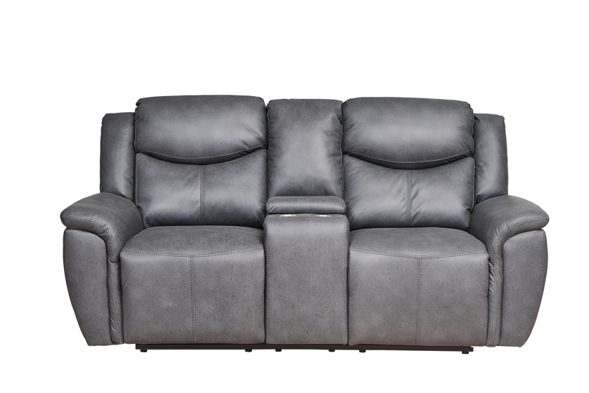 Sofá Reclinable 2 Puestos Saba Tex Gris