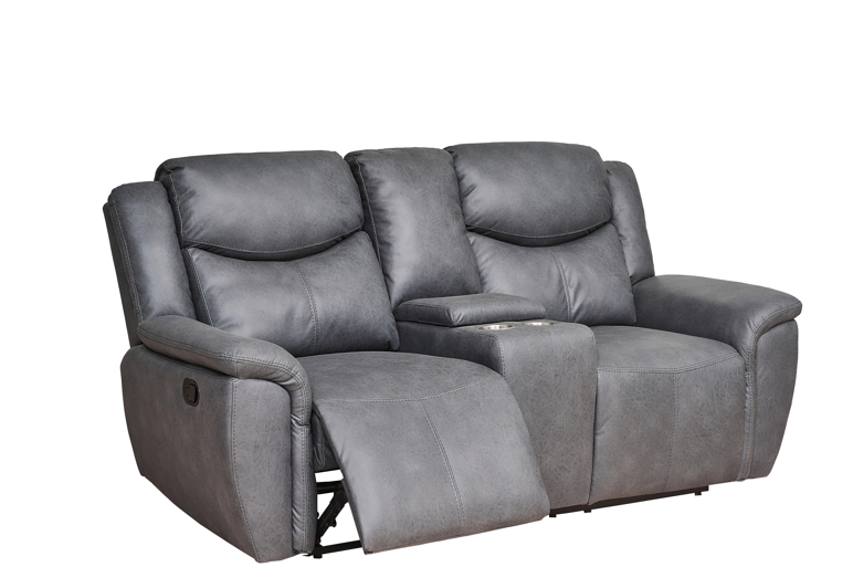 Sofá Reclinable 2 Puestos Saba Tex Gris