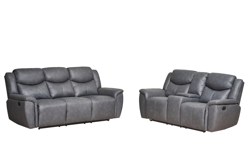 Sofá Reclinable 2 Puestos Saba Tex Gris