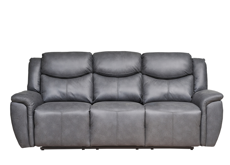 Sofá Reclinable 3 Puestos Saba Tex Gris