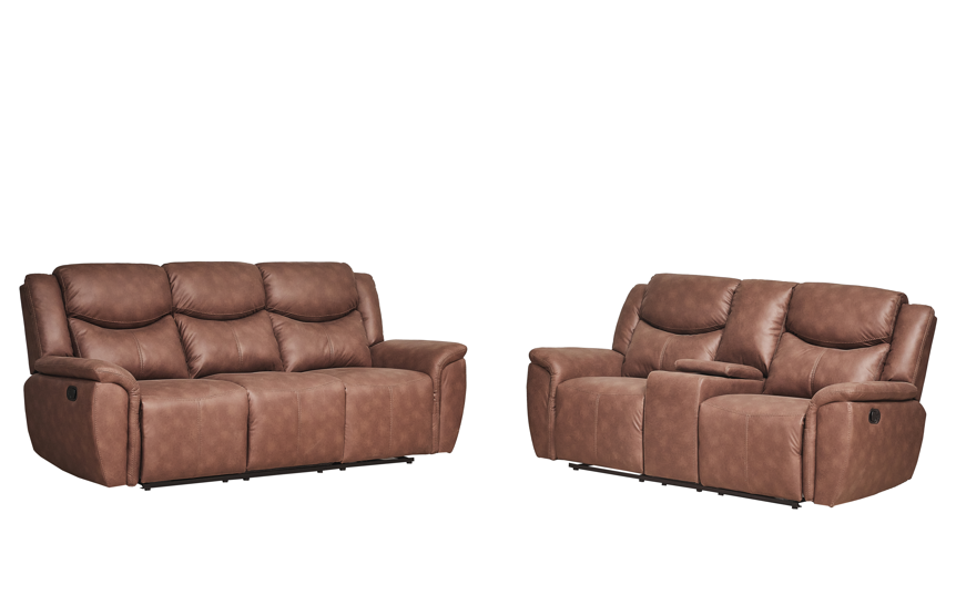 Sofá Reclinable 3 Puestos Saba Tex Chocolate