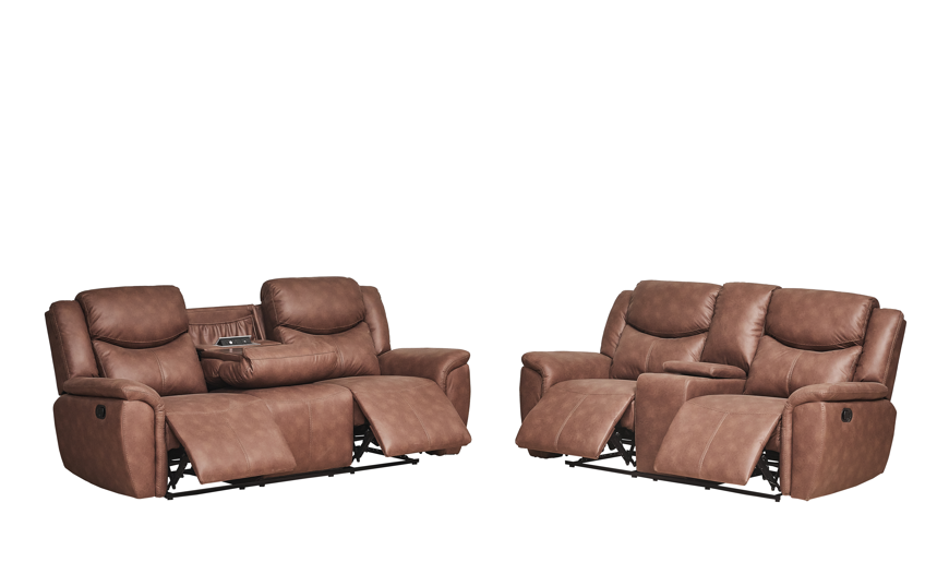 Sofá Reclinable 3 Puestos Saba Tex Chocolate