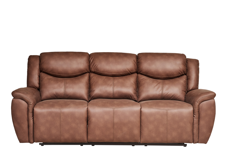 Sofá Reclinable 3 Puestos Saba Tex Chocolate