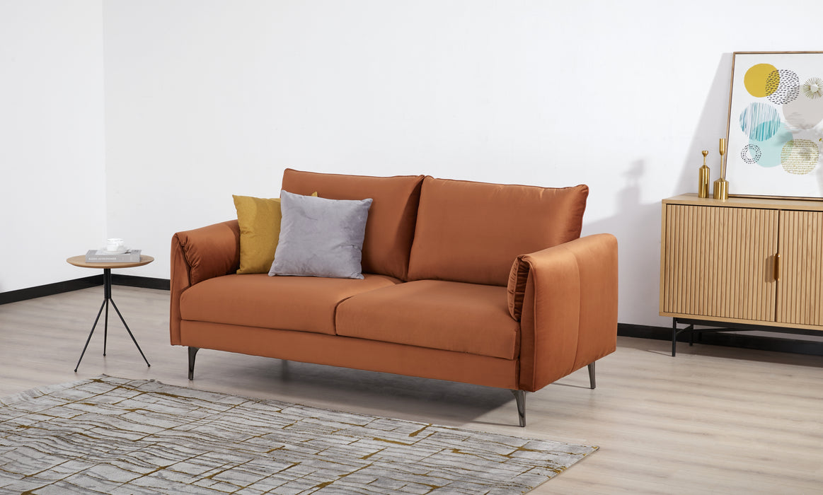 Sofá 3 Puestos Texas Microfibra Naranja