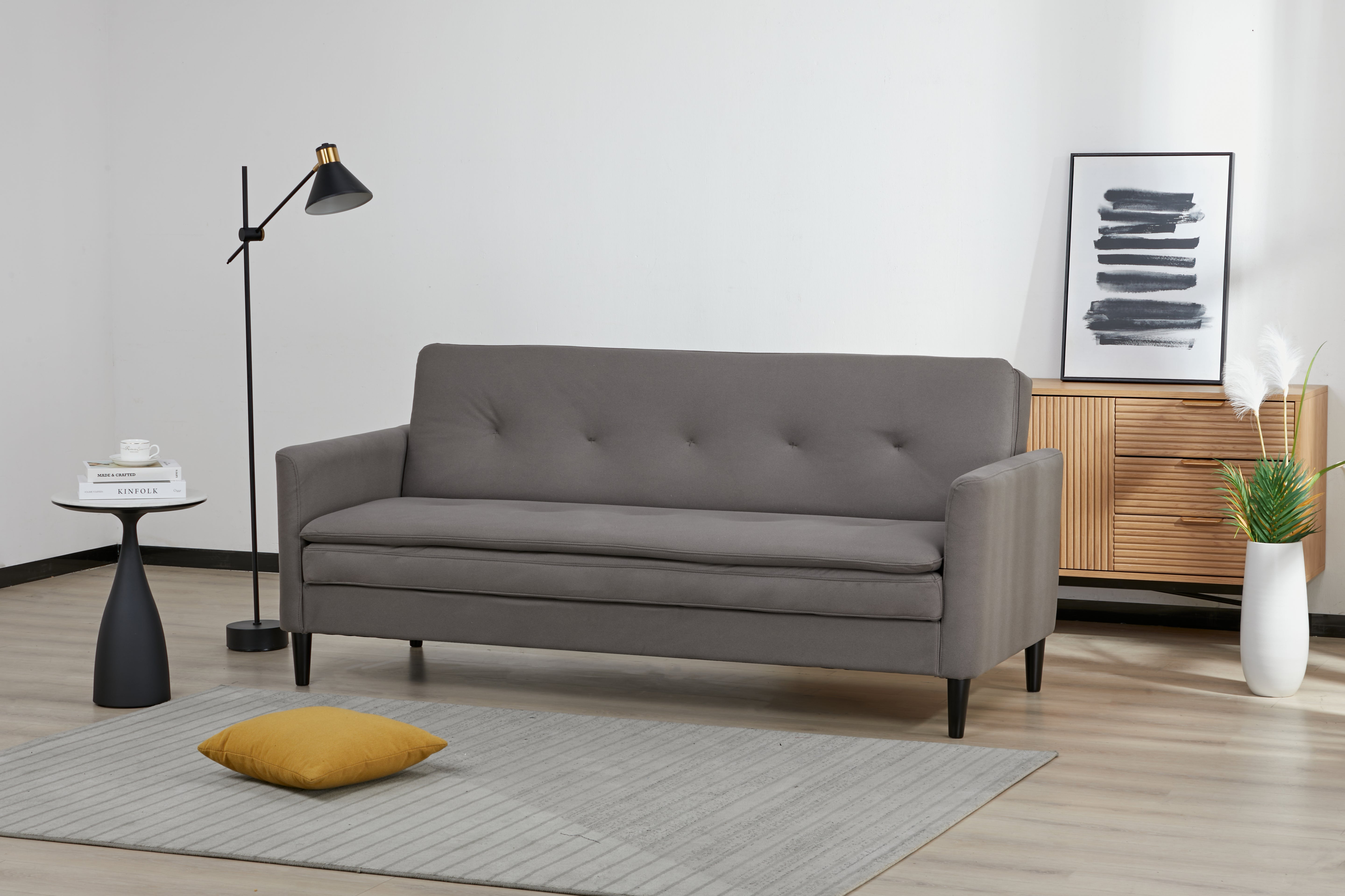 Sofá Cama Rouss Microfibra Gris