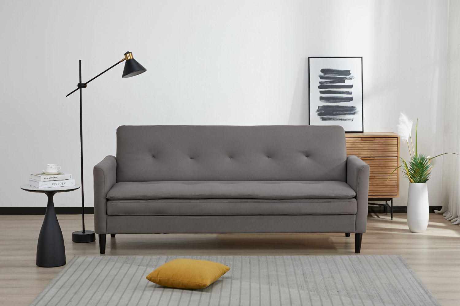 Sofá Cama Rouss Microfibra Gris