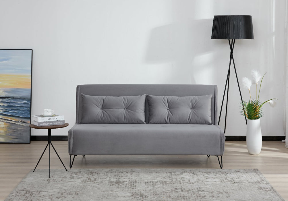 Sofá Cama Pier Microfibra Gris