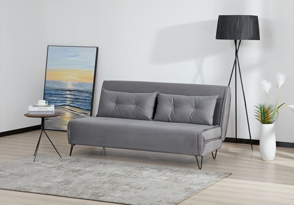 Sofá Cama Pier Microfibra Gris