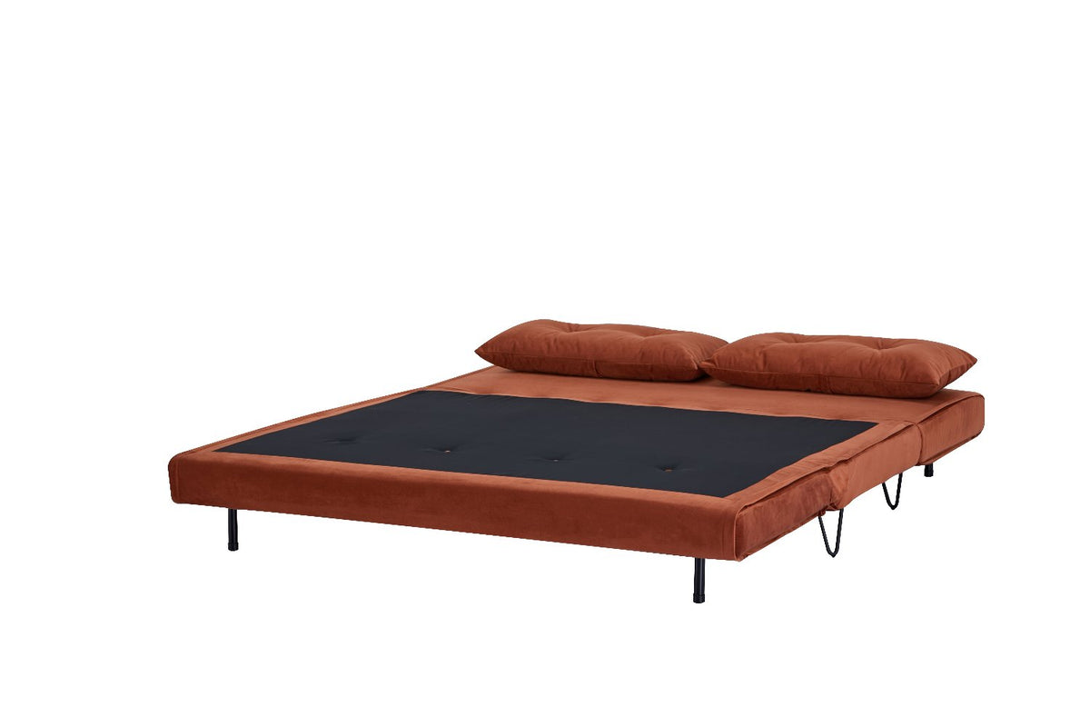 Sofá Cama Pier Microfibra Naranja