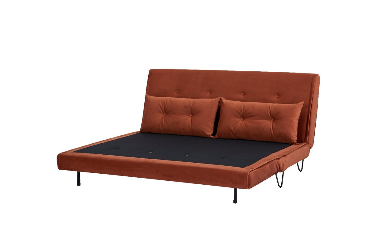 Sofá Cama Pier Microfibra Naranja