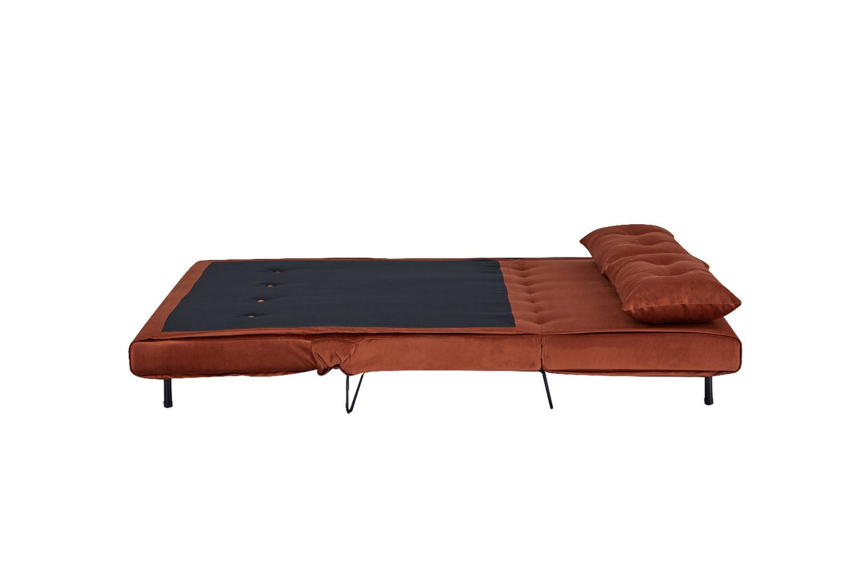 Sofá Cama Pier Microfibra Naranja