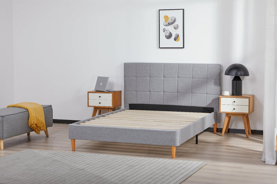 Cama Queen Nala Microfibra Plata