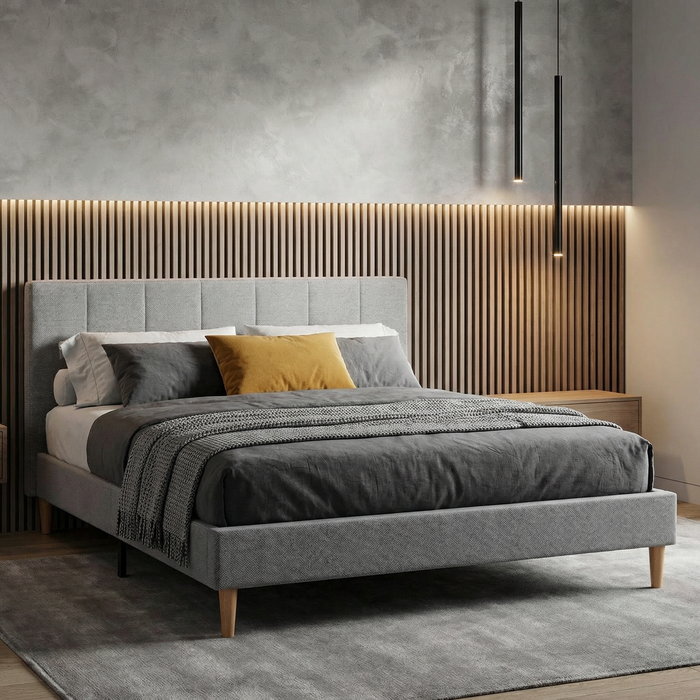 Cama Queen Nala Microfibra Plata
