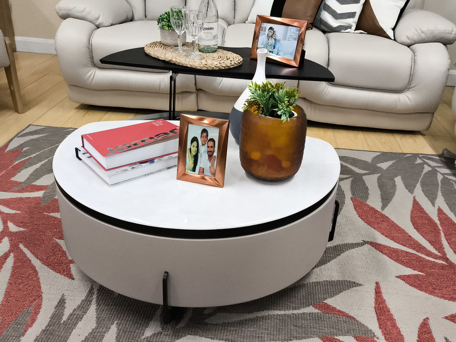 Mesa De Centro Moscu Marmolizada Blanca