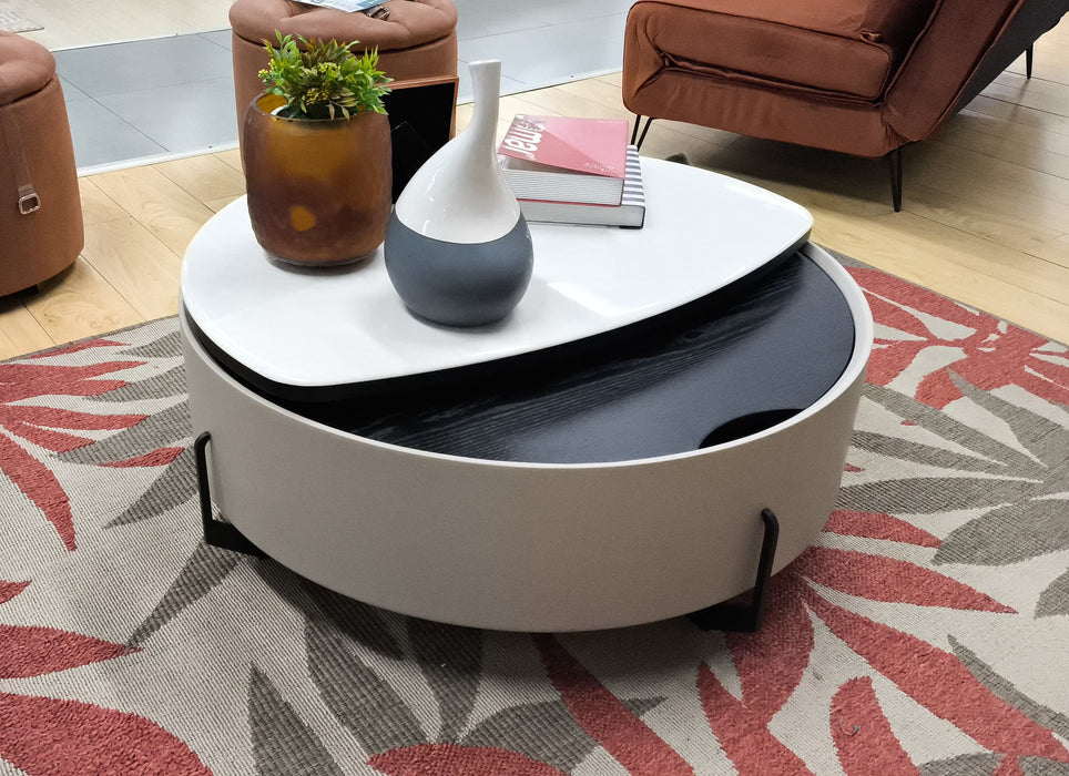 Mesa De Centro Moscu Marmolizada Blanca