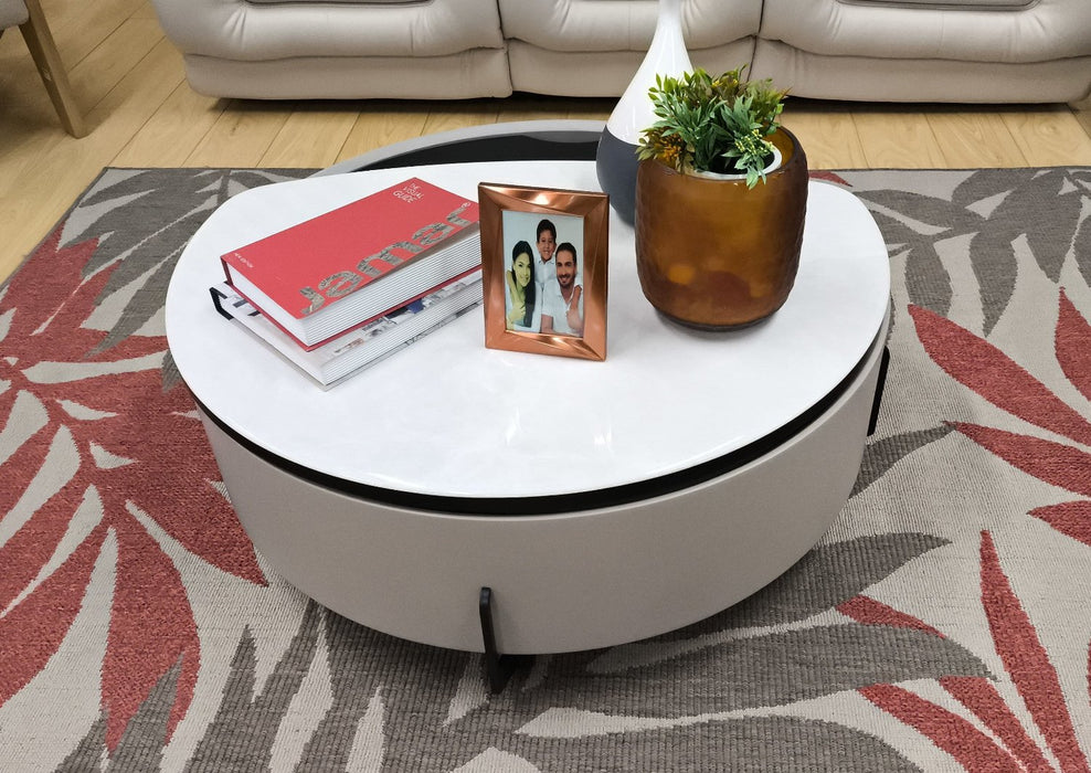 Mesa De Centro Moscu Marmolizada Blanca