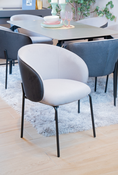 Comedor 6 Puestos Plus Velvet Plata, Gris Plomo