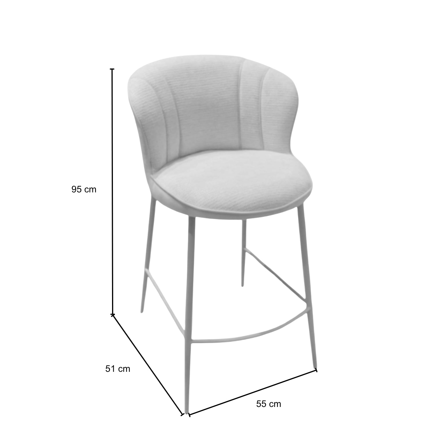 Silla De Bar Saturn Lino Beige