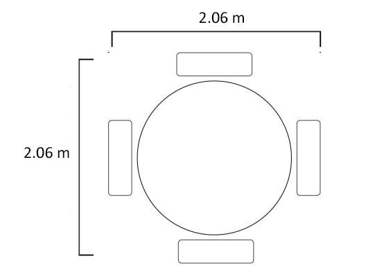 Comedor 4 Puestos Manhathan Capadocia Plata Circular