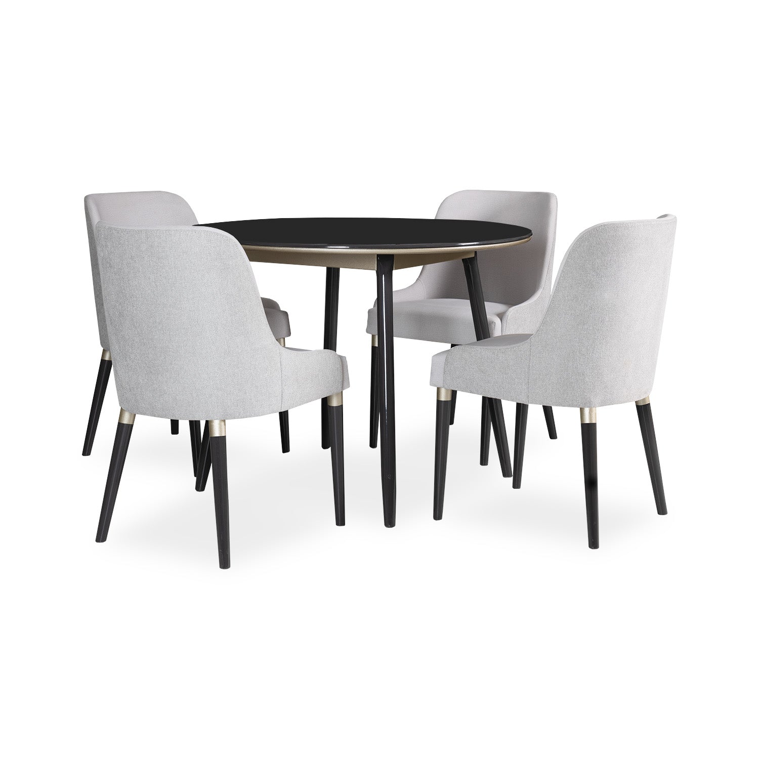 Comedor 4 Puestos Manhathan Capadocia Plata Circular