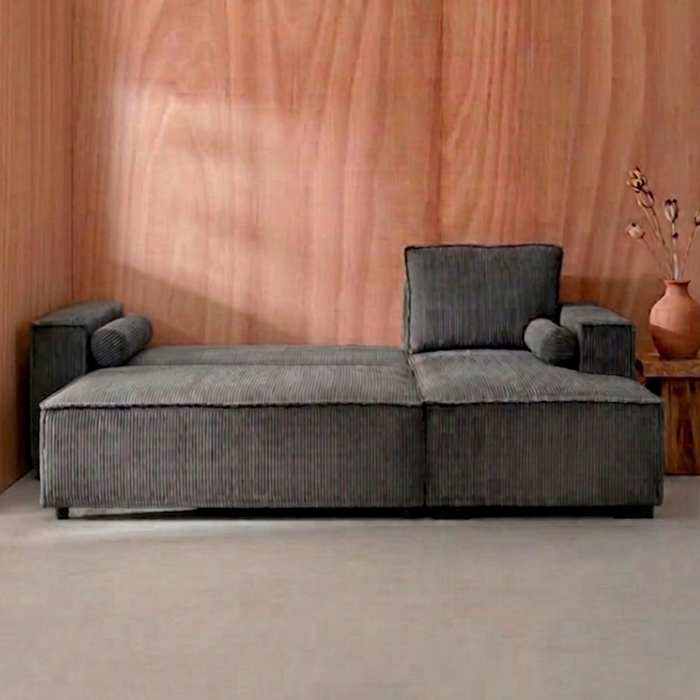 Sala Cama Jade Velvet Gris Oscuro