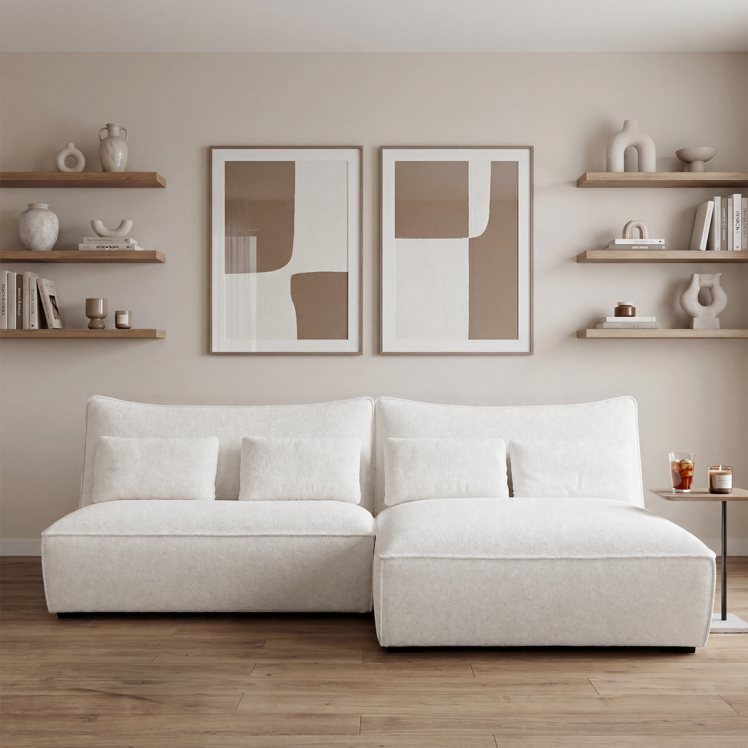 Sala Rinconera Bob Velvet Crema