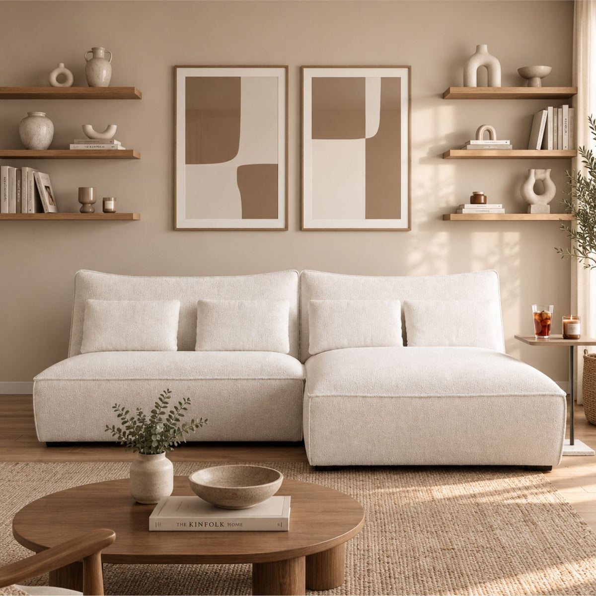 Sala Rinconera Bob Velvet Crema