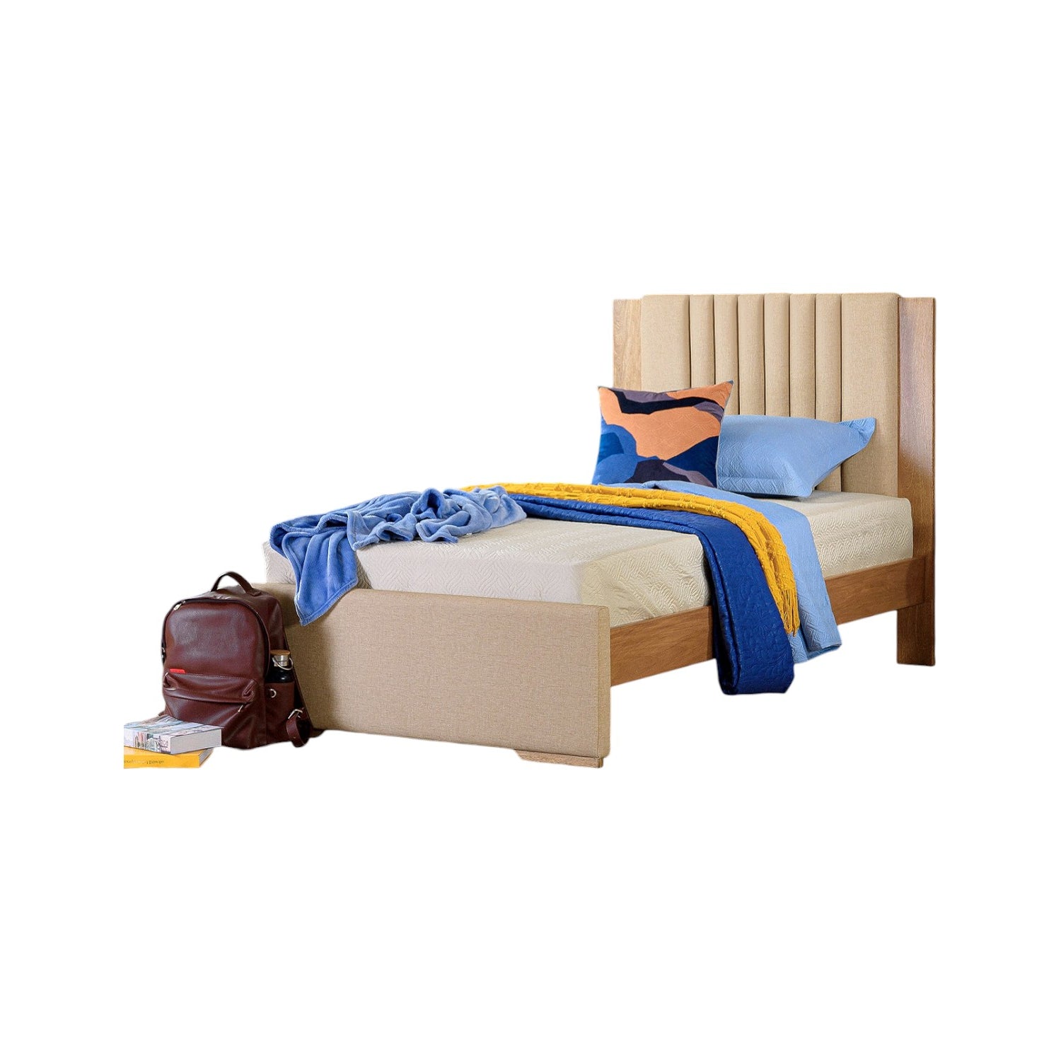 Cama Twin Moscu Eurolino Marfil, Natural
