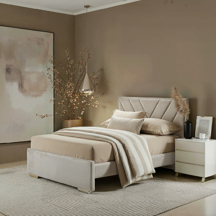 Cama Queen Vallarta Lino Marfil, Champaña