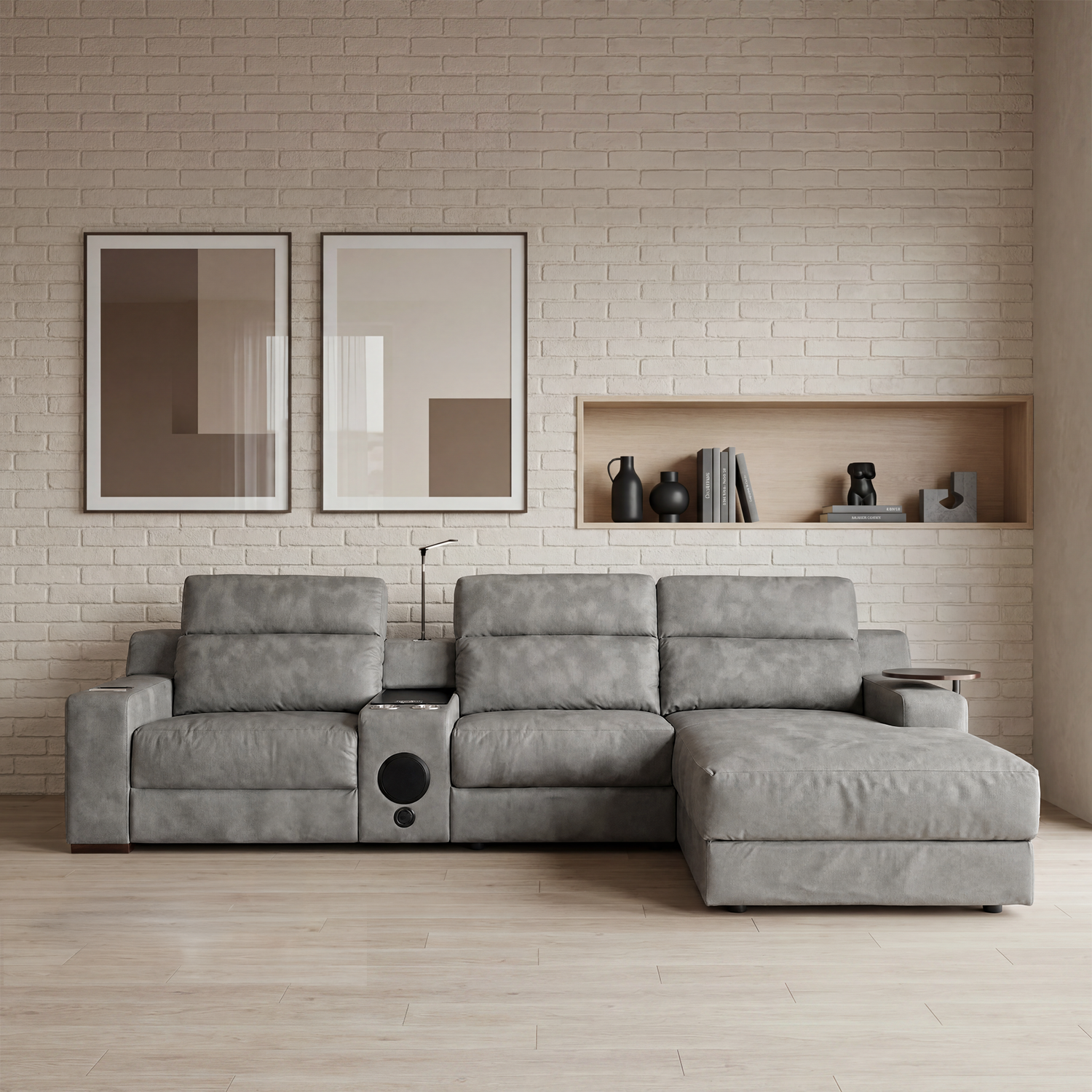 Sala Rinconera Novoa Lino Gris Oscuro