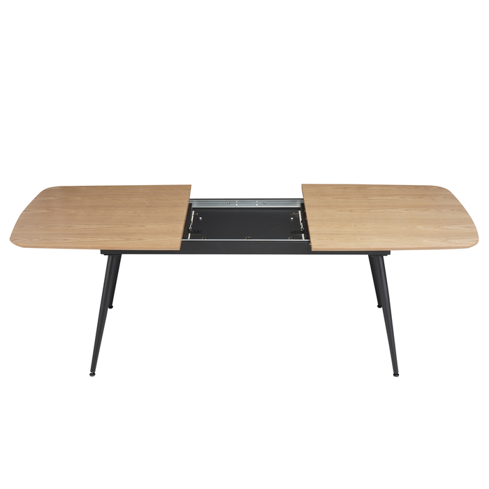 Mesa Comedor 6 Puestos Utah Negra Extensible