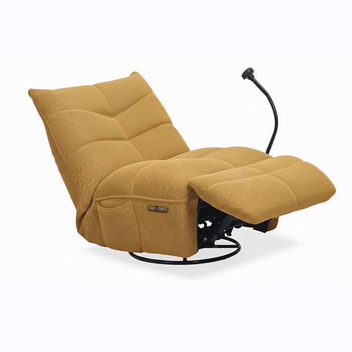 Silla Reclinable Giratoria Mecedora Aston Mostaza Electica